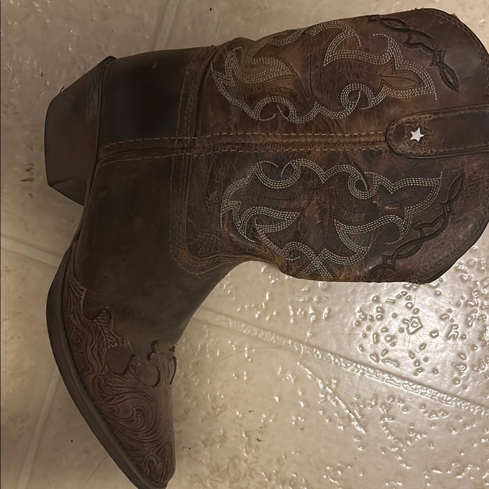 Tony Lama Brown Leather Cowboy Boots